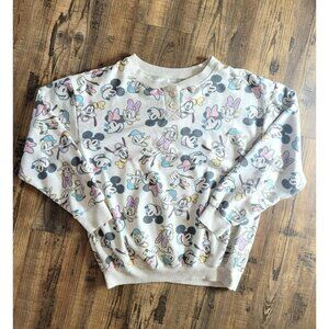 Disney Mickey Mouse And Friends Cartoon All Over Print Long Sleeve Sweater 8-10